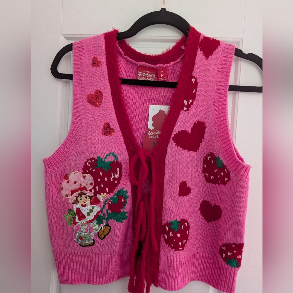 Pink Strawberry Shortcake Knit Vest